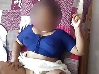 Beauty Indian Bhabhi Visaakaa In Sexy Blue Half-top Finger-tickled And Rear End Style Fucking